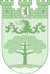 Stadtwappen des Berliner Bezirks Tempelhof-Schöneberg, in grünen Farben