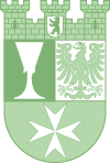 Stadtwappen des Berliner Bezirks Neukölln, in grünen Farben