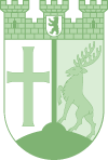 Stadtwappen des Berliner Bezirks Tempelhof-Schöneberg, in grünen Farben